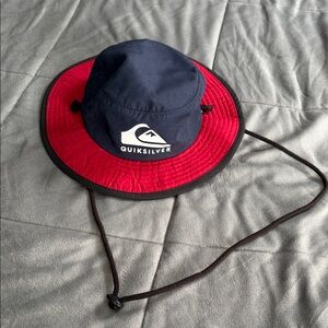 Quiksilver Dark Blue and Crimson Bucket Hat